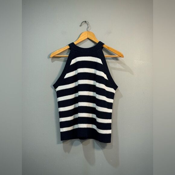 Navy/White Old Navy Sleeveless Sweater Size L EUC - Picture 3 of 6